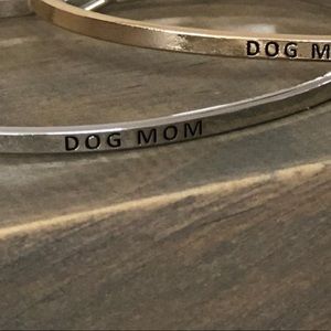 Sterling silver Dog Mom bangle